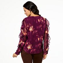 Tower Hill by Christie Brinkley Ruffle Sleeve Blouse