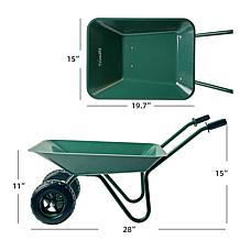 Trimate Kids Metal Wheelbarrow in Hunter Green