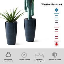 Turquoise Eco-Friendly Resin Stone Faux Ceramic Planter, 2 pc., 22....