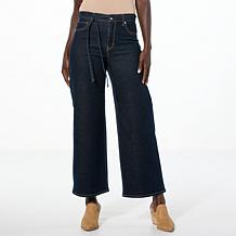 Nina Leonard Pull-On Denim Wide Leg Pant | HSN