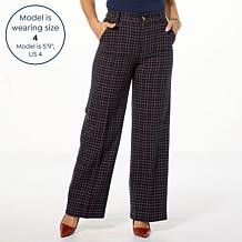 TWRHLL by Christie Brinkley Comfort Wool-Blend Wide Leg Trouser