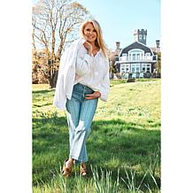 TWRHLL by Christie Brinkley Crop Flare Jean with Seam Detail