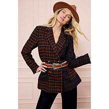 TWRHLL by Christie Brinkley Double-Breasted Blazer with Patch Pockets