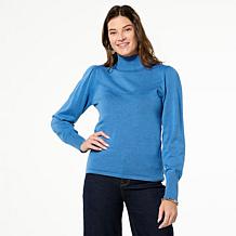 TWRHLL by Christie Brinkley Sweetheart Blouson Sleeve Sweater