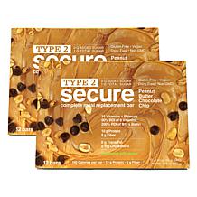 Type 2 Secure Complete Meal Replacement Bars with Stevia - 24-count