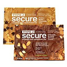 Type 2 Secure Complete Meal Replacement Bars with Stevia - 24-count