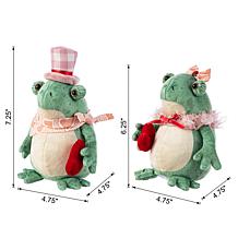 Valentine's Plush Frog Couple Figurines 7.25"H
