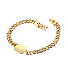 Van Heusen Men's Stainless Steel Curban Link Chain Tag Bracelet