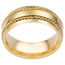 Van Heusen Men's Two-Cable Patterned Band Ring