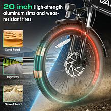 Vanpowers 750W Folding 48V E-Bike w/4"LCD Display & Integrated Battery