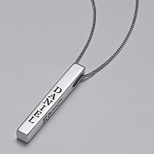 Vertical 4-Sided Engraved Family Name Pendant