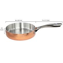 Vintage Hammered Tri-Ply Copper 8" Deep Skillet