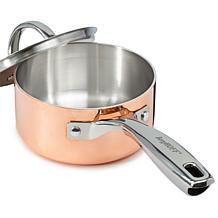 Vintage Polished Tri-Ply Copper 5.5" Saucepan 1qt. with Lid