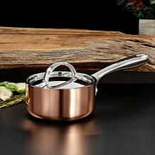 Vintage Polished Tri-Ply Copper 5.5" Saucepan 1qt. with Lid