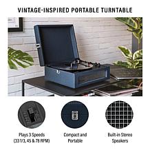 Voyager Bluetooth Vinyl Record Player - Dark Navy