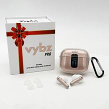 VYBZ Pro Wireless ANC Earbuds w/LED Display, Clear Case & Gift Box