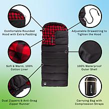Wakeman Outdoors XL 3 Season Sleeping Bag with Carry Bag