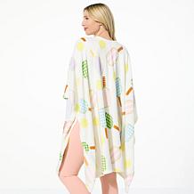Warm & Cozy 50" x 70" Pickleball Print Plush Angel Wrap
