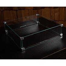 Well Traveled Living Tempered Glass Wind Guard For Square Fire Pits
