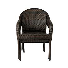 WellTraveledLiving Rhodos Café Stacking Chair Mocha All-Weather Wicker