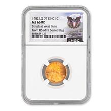 West Point Mint Cent 2-Piece NGC 66 Certified 1982 & 1983