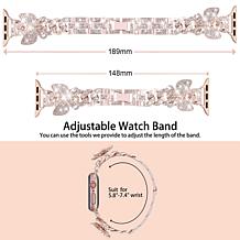 WFG Metal Band with Butterfly & Rhinestone for Apple Watch 44mm