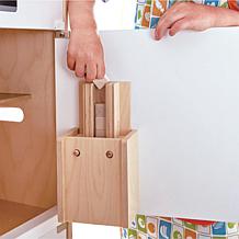 White Gourmet Kitchen Wooden Fridge-Freezer Dollhouse Accessory