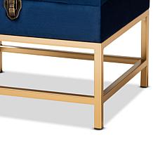 Wholesale Interiors Aliana Velvet Upholstered Small Storage Ottoman