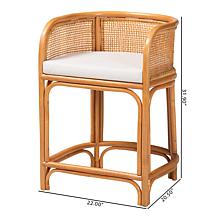 Wholesale Interiors bali and pari Aria Rattan Counter Stool w/Cushion