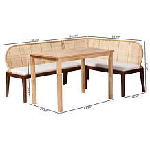 Wholesale Interiors bali and pari Okinawa Dining Nook Set 3 Piece