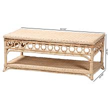 Wholesale Interiors bali and pari Oxford Rattan Coffee Table w/Shelf