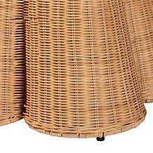 Wholesale Interiors bali and pari Palm Rattan Ottoman w/Cushion Square