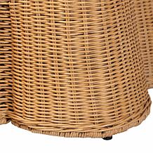 Wholesale Interiors bali and pari Palm Rattan Ottoman w/Cushion Rec