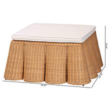 Wholesale Interiors bali and pari Palm Rattan Ottoman w/Cushion Square