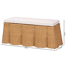 Wholesale Interiors bali and pari Palm Rattan Ottoman w/Cushion Rec