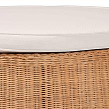 Wholesale Interiors bali and pari Rattan Ottoman w/Cushion Round Lrg