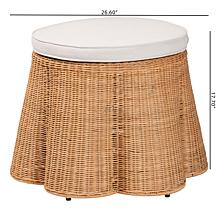 Wholesale Interiors bali and pari Rattan Ottoman w/Cushion Round Sm