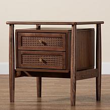 Wholesale Interiors Baxton Studio Alyssa Japandi Wood Nightstand