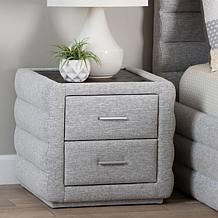 Wholesale Interiors Baxton Studio Cadmus Modern Fabric  Nightstand