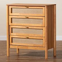 Wholesale Interiors Baxton Studio Jenn Japandi Rattan 4 Drawer Chest