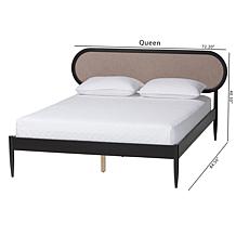 Wholesale Interiors Baxton Studio Shirin Mid Century Wood Queen Bed