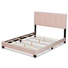 Wholesale Interiors Caprice Velvet Fabric Upholstered Queen Panel Bed
