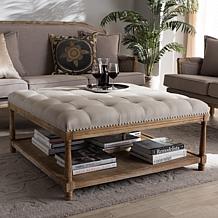 Wholesale Interiors Carlotta Fabric Upholstered Coffee Table Ottoman