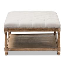 Wholesale Interiors Carlotta Fabric Upholstered Coffee Table Ottoman