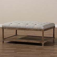 Wholesale Interiors Carlotta Fabric Upholstered Coffee Table Ottoman