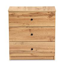 Wholesale Interiors Decon Oak Finished Wood 3-Drawer Storage Chest
