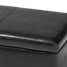 Wholesale Interiors Dennehy Bonded Leather Ottoman