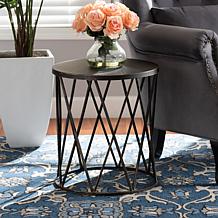 Wholesale Interiors Finnick Modern Industrial Antique Black End Table