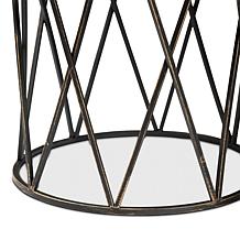 Wholesale Interiors Finnick Modern Industrial Antique Black End Table