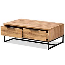 Wholesale Interiors Franklin Wood and Metal 2-Drawer Coffee Table
